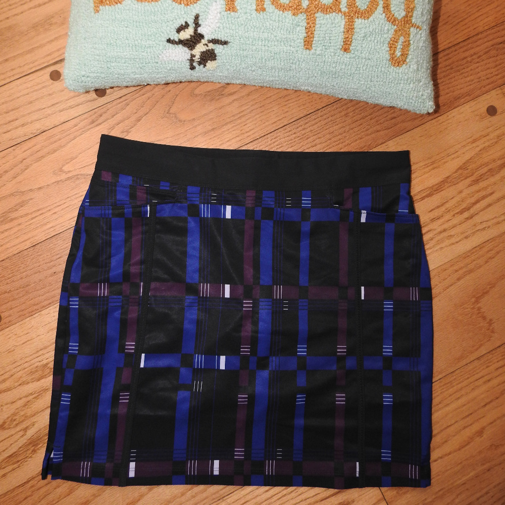 Adidas Black Plaid Skort Small
